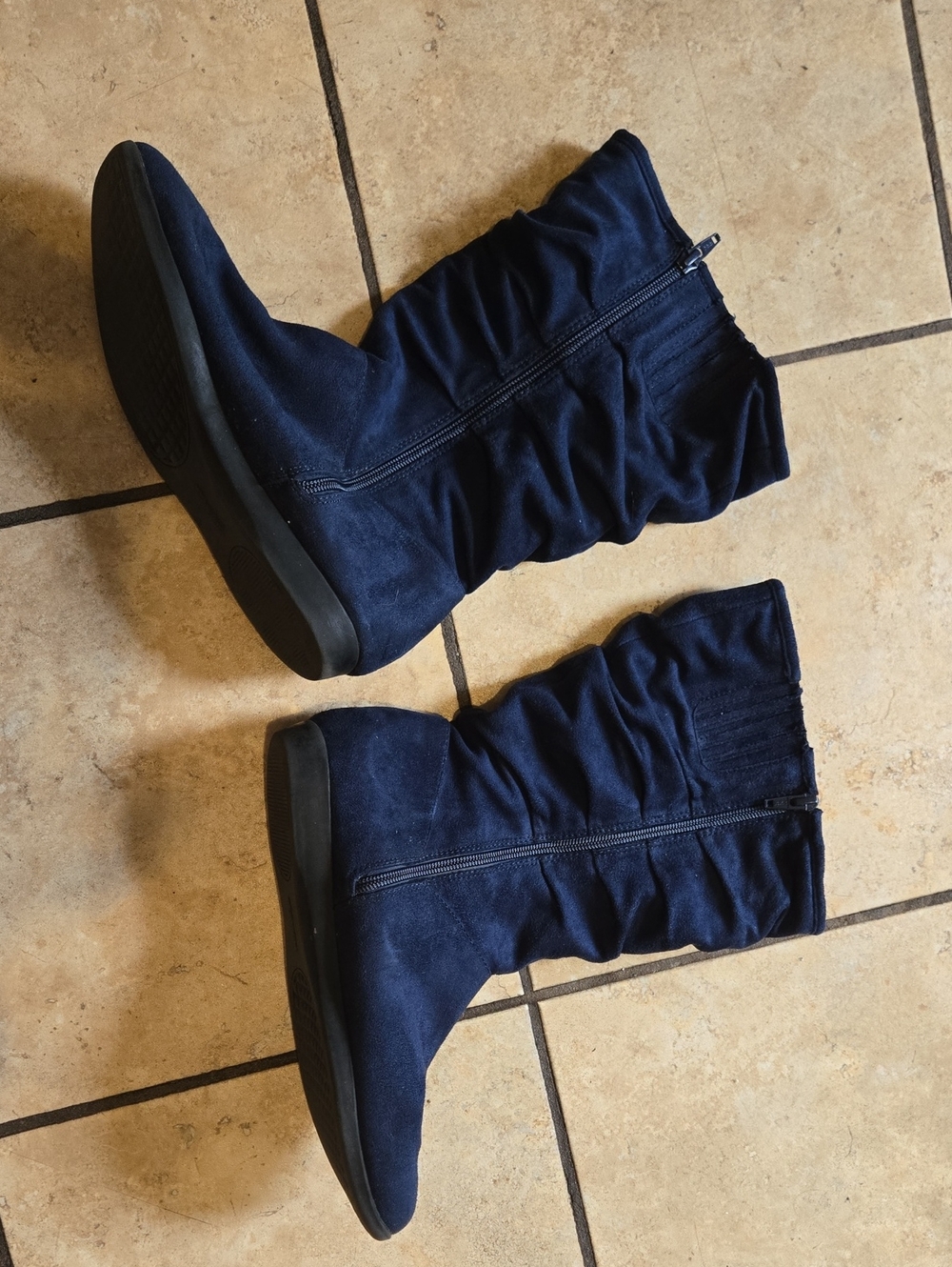 Suede Mid Calf Boots - Picture 2 of 4